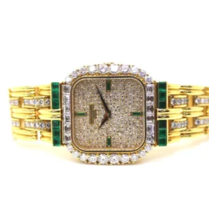 Patek Philippe Geneve Unique and very rare with diamonds and emeralds