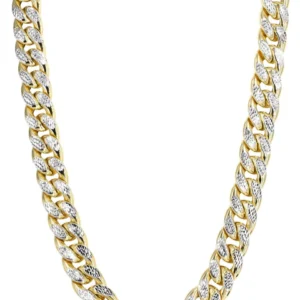 Hollow Diamond Cut Miami Cuban Link Chain – 10k Gold Men’s  Chain