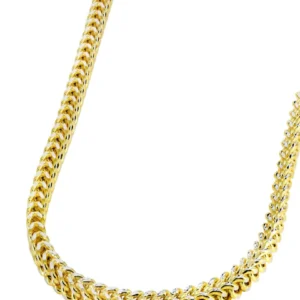 10K Gold Hollow Diamond Cut Franco Chain – Men’s Gold Chain
