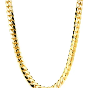 14K Gold Solid Miami Cuban Link Chain – 14K Gold Chain