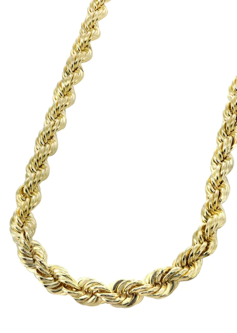 14K Gold Solid Rope Chain For Sale