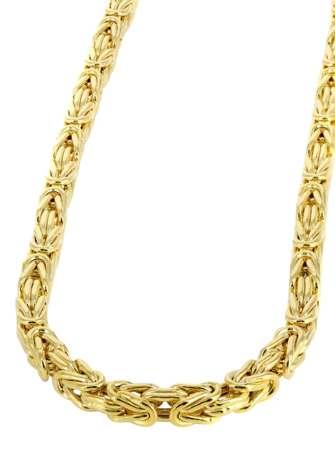 10k Gold Mens Italian Byzantine Chain