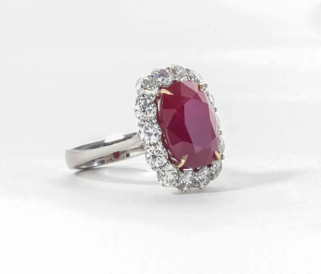 10 Carat Burma Ruby Diamond Ring