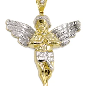 Customizable 10K Gold Angel Pendant | Customizable Size