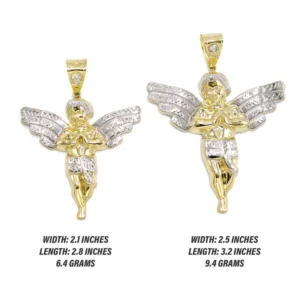 Customizable 10K Gold Angel Pendant | Customizable Size