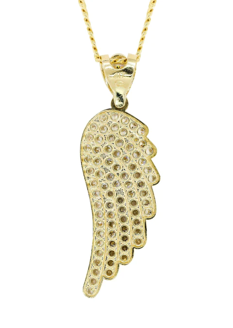 10K Yellow Gold Angel Wing Necklace_3