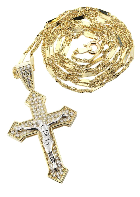 Buy 10K Gold Fancy Link Gold Cross