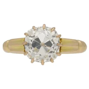1890s Antique English old mine diamond solitaire ring