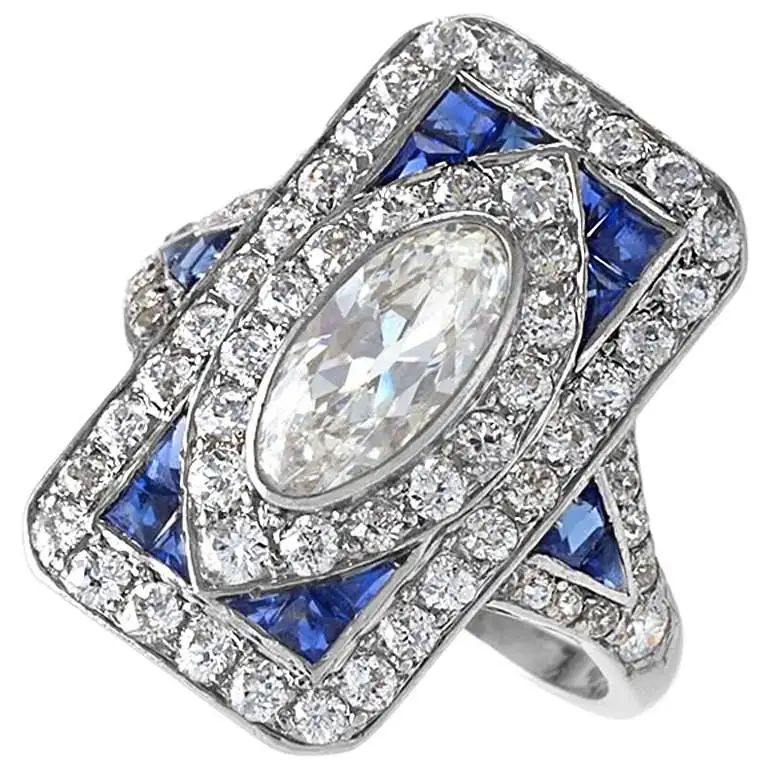 1920's Art Deco Diamond Sapphire and