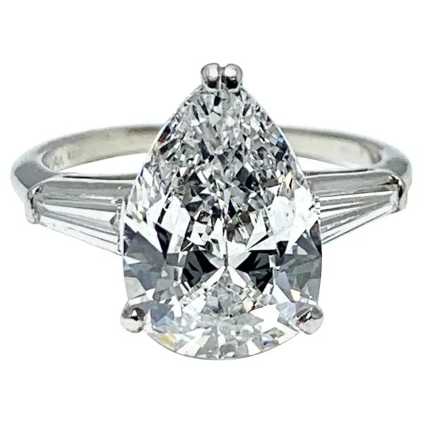 3.14 Carat D SI1 Pear Shape Diamond