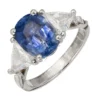 3.90 Carat Sapphire Diamond Platinum