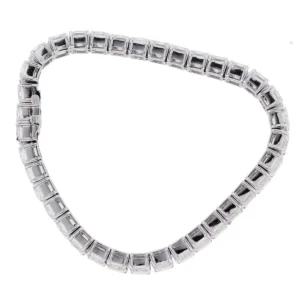 35.40 Carat Emerald Cut Diamonds Platinum Graduated Tennis Bracelet