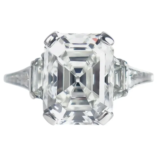 4.07 ct Emerald Cut Diamond Art Deco