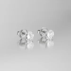 4.10 Carats Diamond Stud Earrings Round Brilliant in White Gold GIA Certified