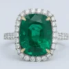 5 Carat Green Emerald Cushion Cut Diam