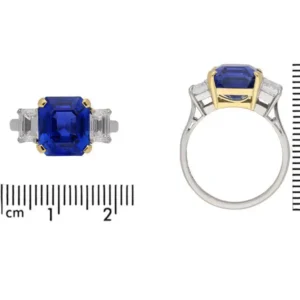 5.94 carat Burmese sapphire diamond ring