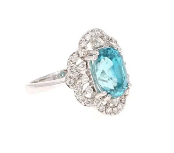 6.05 Carat Blue Zircon Diamond 14 Kara