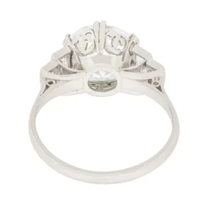 Art Deco EDR Certified 3.67 Carat Transitional Cut Diamond Engagement Ring