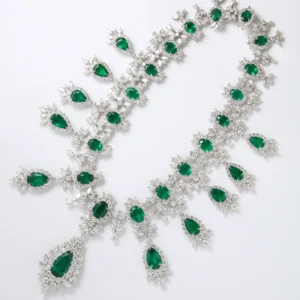 Buy Emerald and Diamond Drop Necklace
