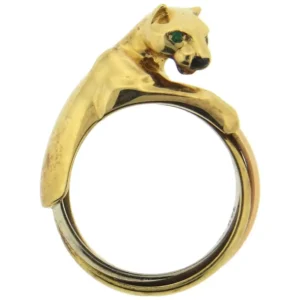 Cartier Panthere Trinity Emerald Onyx Gold Ring