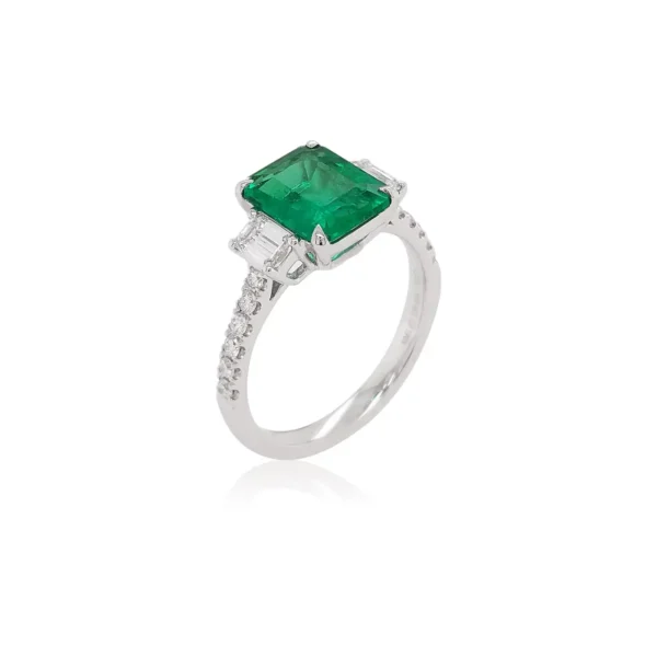 Certified Colombian Emerald White Diam