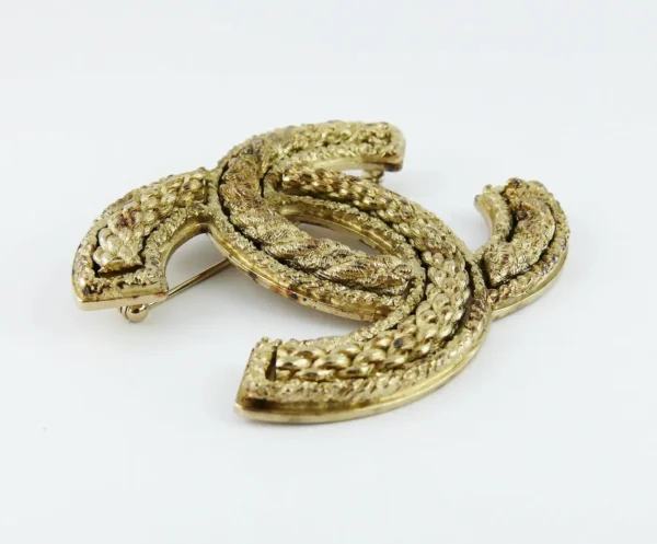 Chanel Jumbo Logo Brooch For Sale