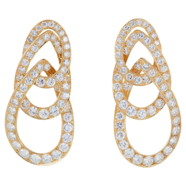 David Webb Gold and Diamond Ear Clips