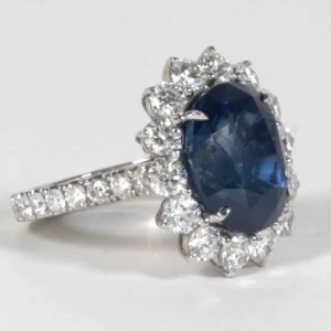Elegant 11.73 Carat GIA Certified Sapphire Diamond Platinum Ring