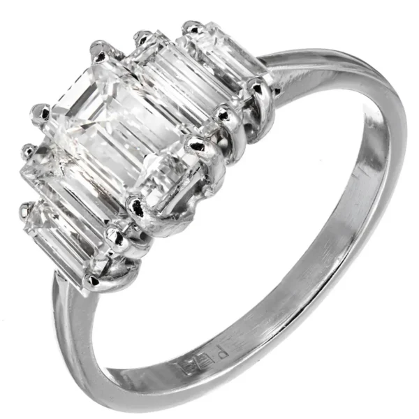 Emerald Cut Diamond Platinum Engagemen