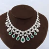 Emerald and Diamond Drop Necklace