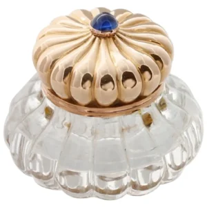 Faberge Rock Crystal Gold Inkwell