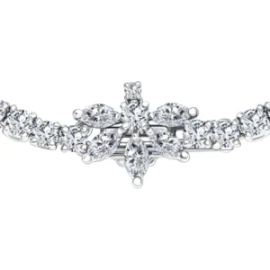 Fancy Pear Marquise Shaped Diamond Tiara Necklace GIA Certified 32.03 Carat