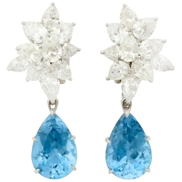 Finest Pear Shape Aquamarine Drop Diam