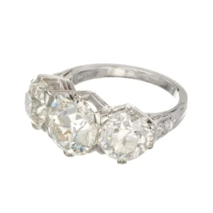 GIA 6.35 Carat Diamond Platinum Three-Stone Engagement Ring Marcus & Co.