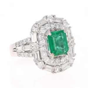 GIA Certified Emerald Diamond 18K Whit