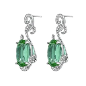 Green Tourmaline Earrings 11.66 Carats