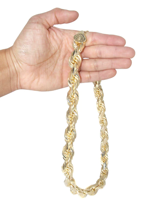 Heavy Solid Gold Rope Link Chain Customizable_2
