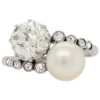 Pearl and 1.69ct Old Cut Diamond Two