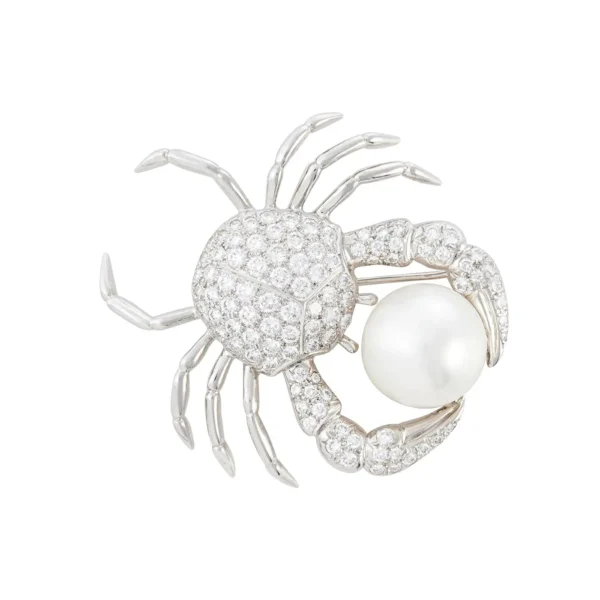 Pearl and Diamond Crab Brooch Tiffany