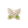 Peridot and Diamond Butterfly Brooch