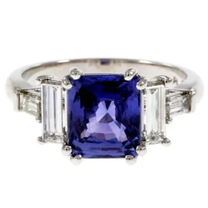 Peter Suchy Violet Natural Sapphire Platinum Engagement Ring
