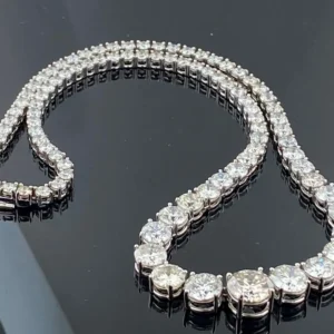 Platinum 32.10 Carat Total Diamond Riviera Necklace