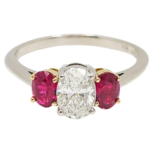 Platinum Diamond and Ruby Ring Tiffany