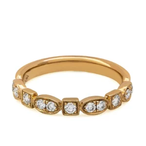 Roman Malakov 0.31 Carat Diamond Antique Style Wedding Band Ring