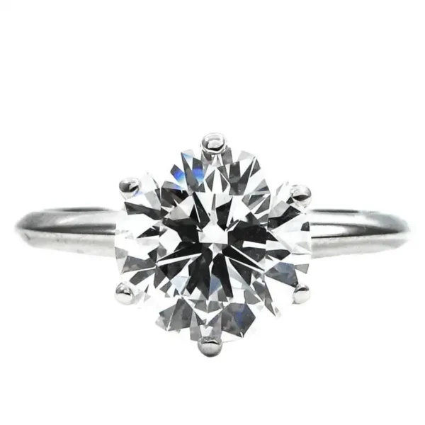 Round Diamond Platinum Solitaire Engag