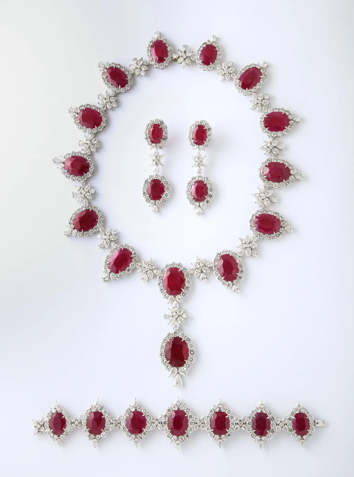 Ruby and Diamond Necklace For Sale