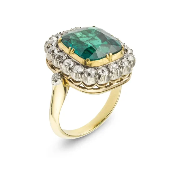 Victorian Colombian Emerald and Diamon