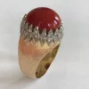 Vintage Italian Red Coral Diamond Yell
