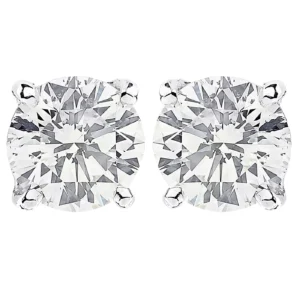 Vivid Diamonds GIA Certified 2.06 Carat Diamond Stud Earrings