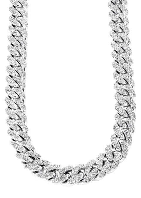 White Gold Iced Out Diamond Miami Cuban Link Chain_2